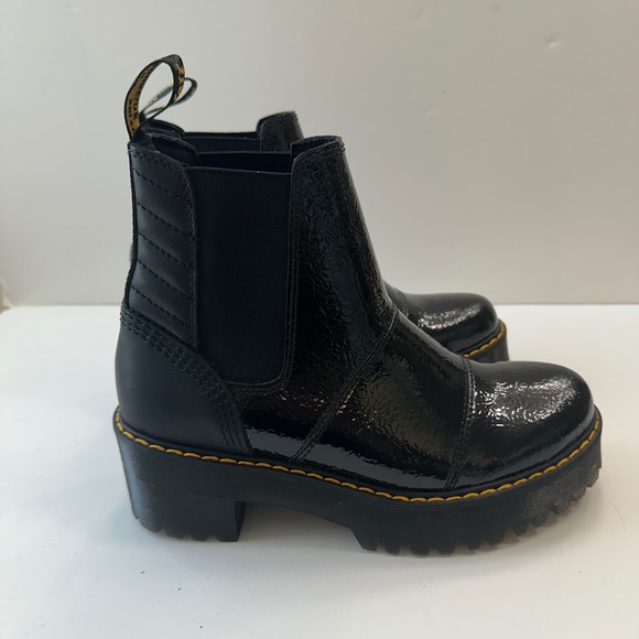 Dr. Martens Rozalie Platform‎ Chelsea Boots Black Patent Leather Womens Size 8 - Picture 3 of 9